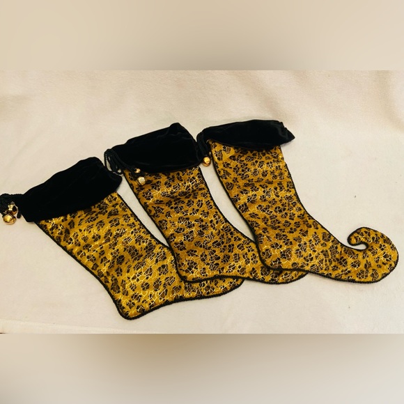 Source Unknown Other - Holiday Stockings set of 3, Cheetah Print
